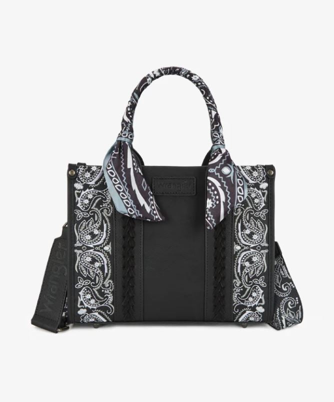 Wrangler Black Western Desert Paisley Tote Bag WG3318120S-BK