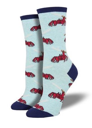 SockSmith Women's Blue Feeling Crabby Socks WNC1873