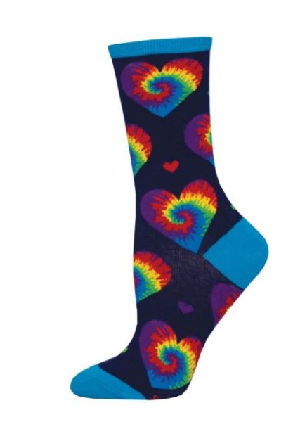 Socksmith Navy/Blue I Heart Tie Dye Women's Socks WNC2833-NAV