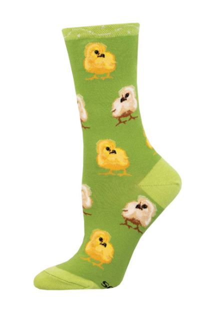 Socksmith Green Peep This Women's Crew Socks WNC2979-GEE
