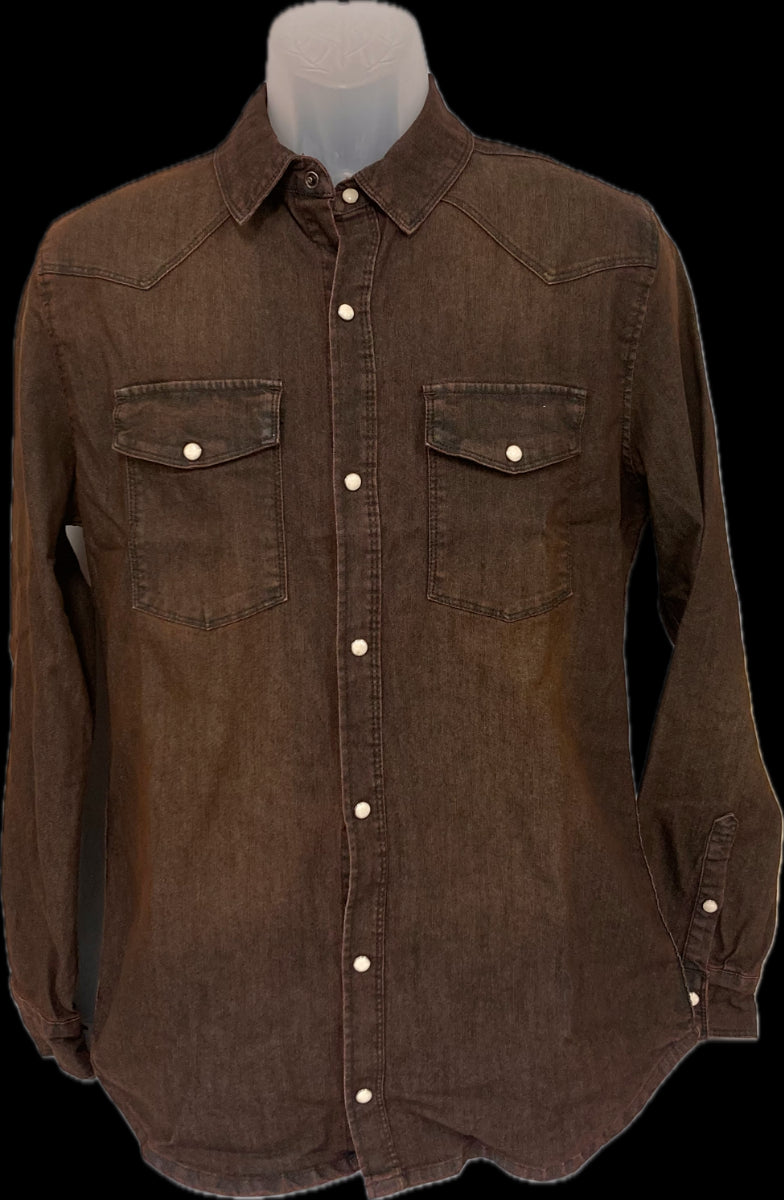 Canyon of Heroes Espresso Wash Men's Collared Neck Longsleeve Snap Western Shirt WS23000