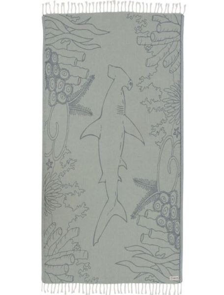 Sand Cloud Sage Hammerhead  Reef 38 x 64 Beach Towel WSFTOW139SAGRG