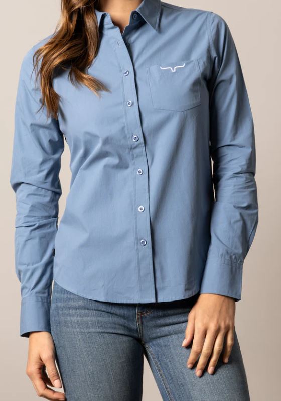 Kimes Ranch Carbon Blue KR Team Long Sleeve Women's Shirt WTO0000011BL057