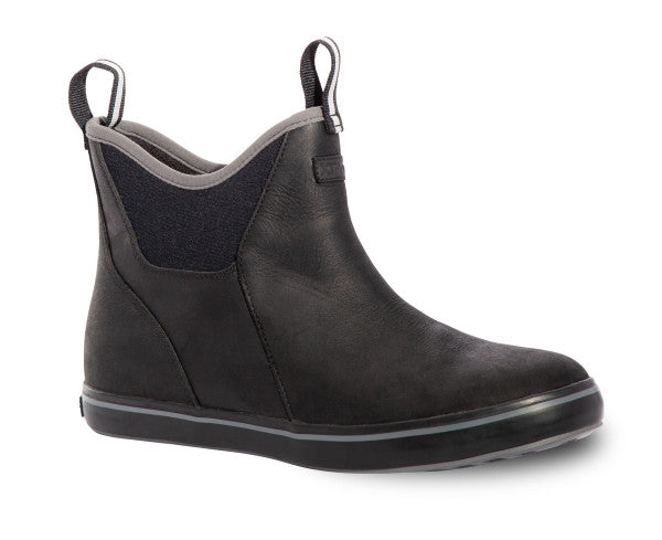 Xtratuf Black Women's Leather 6 inch Ankle Deck Boots XWAL000