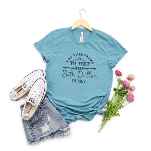 Rockledge Design Co. Blue Lagoon Beth Dutton Tee Shirt YBDT-BLUELAGOON